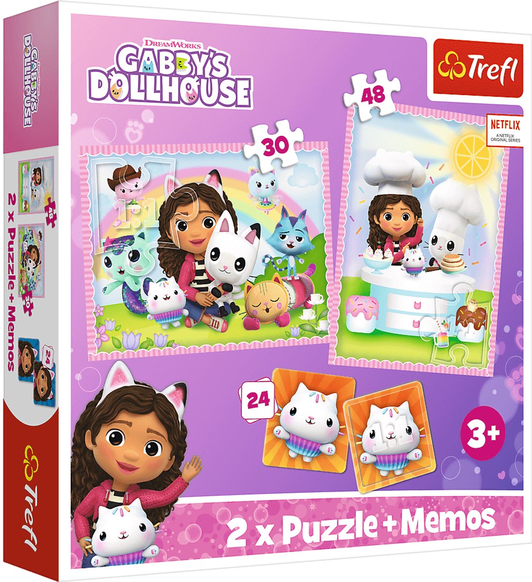 Gabbys Dollhouse 3-in-1 Set Puzzels + Memory
